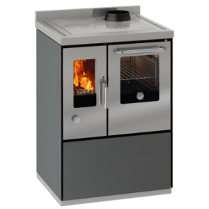 Cucina a legna con forno DE MANINCOR modello E60F GRIGIO - ROSSO