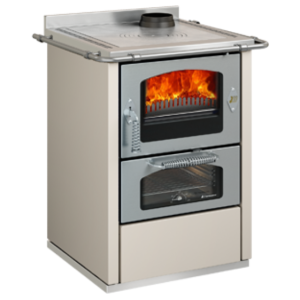 Cucina a legna con forno DE MANINCOR modello D6 AVORIO - ROSSO