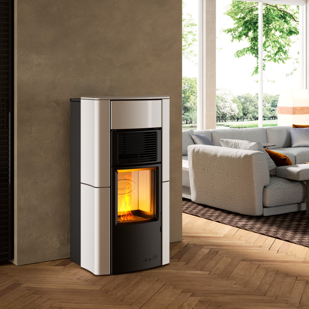 Termostufa a pellet DIELLE modello SCIROCCO IDRO 14 - 18 - 22 - immagine 2