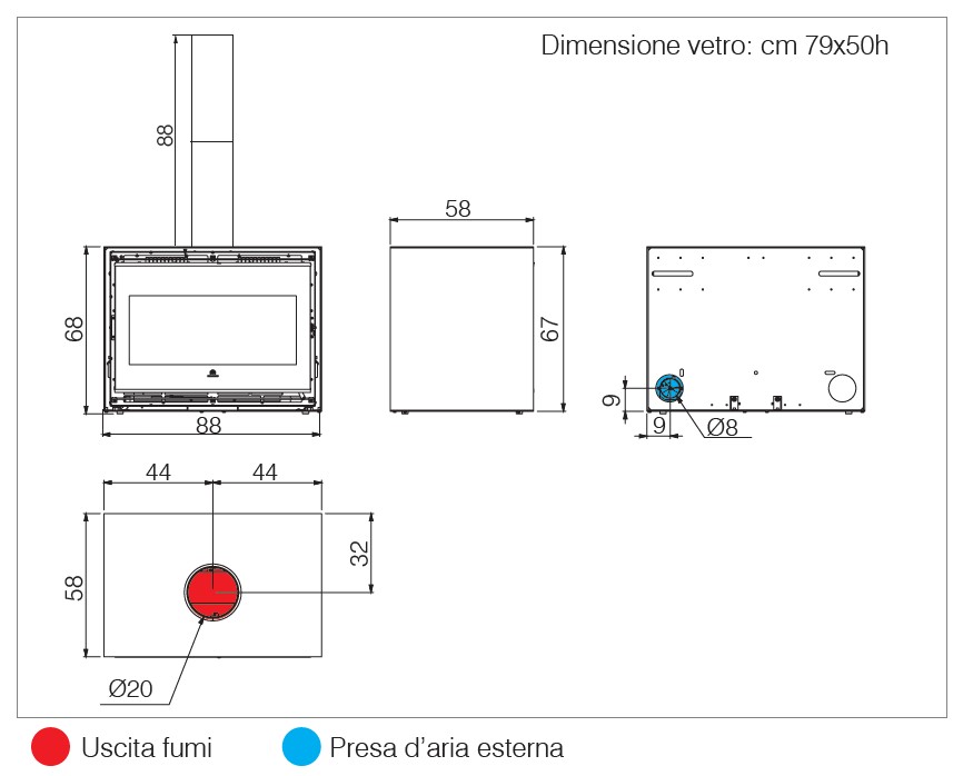 Stufa caminetto a legna 5 stelle EDILKAMIN modello BENCH 65 EVO - immagine 3