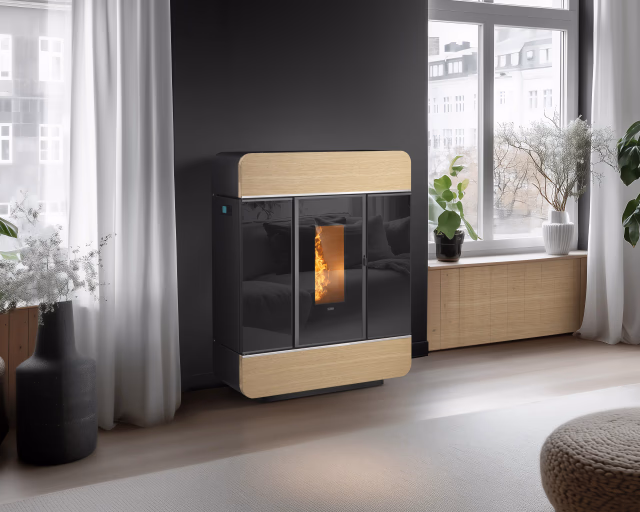 KLOVER pellet boiler stove model DIVA SLIM WOOD - Image 7
