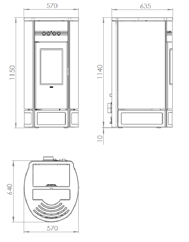Termostufa a pellet KLOVER modello STYLE 19 PLUS 22,6 kW - immagine 7