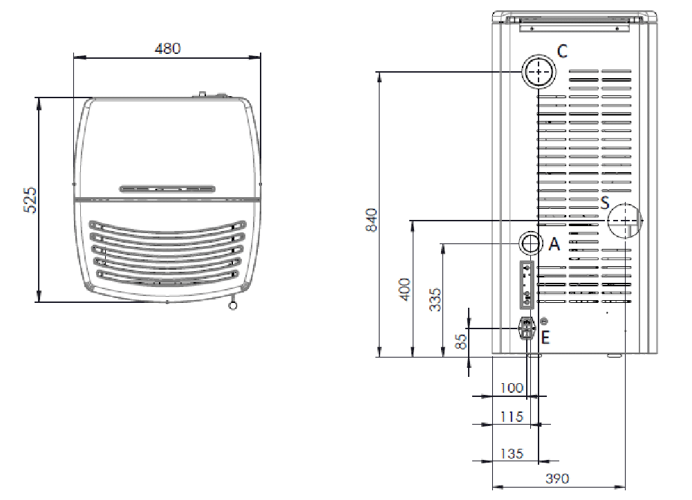 KLOVER pellet stove model AURA 80s - Image 8