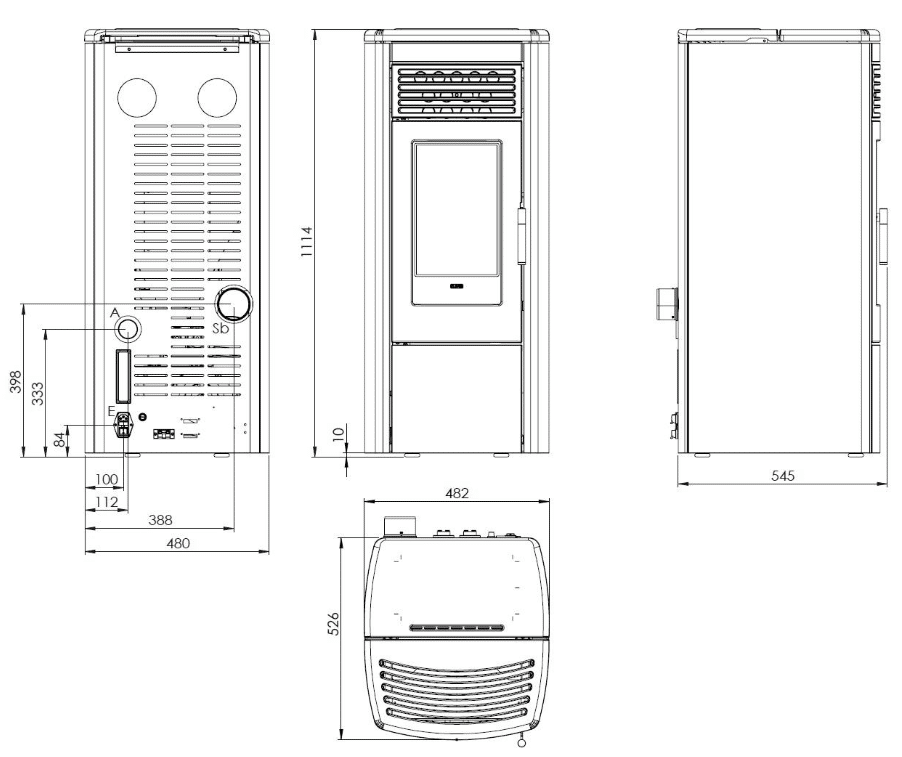 KLOVER pellet stove model AURA 100s - Image 8
