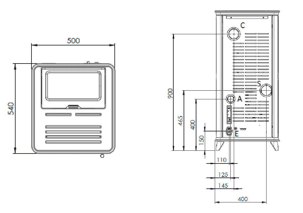 KLOVER pellet stove model CLASS 90s - Image 5