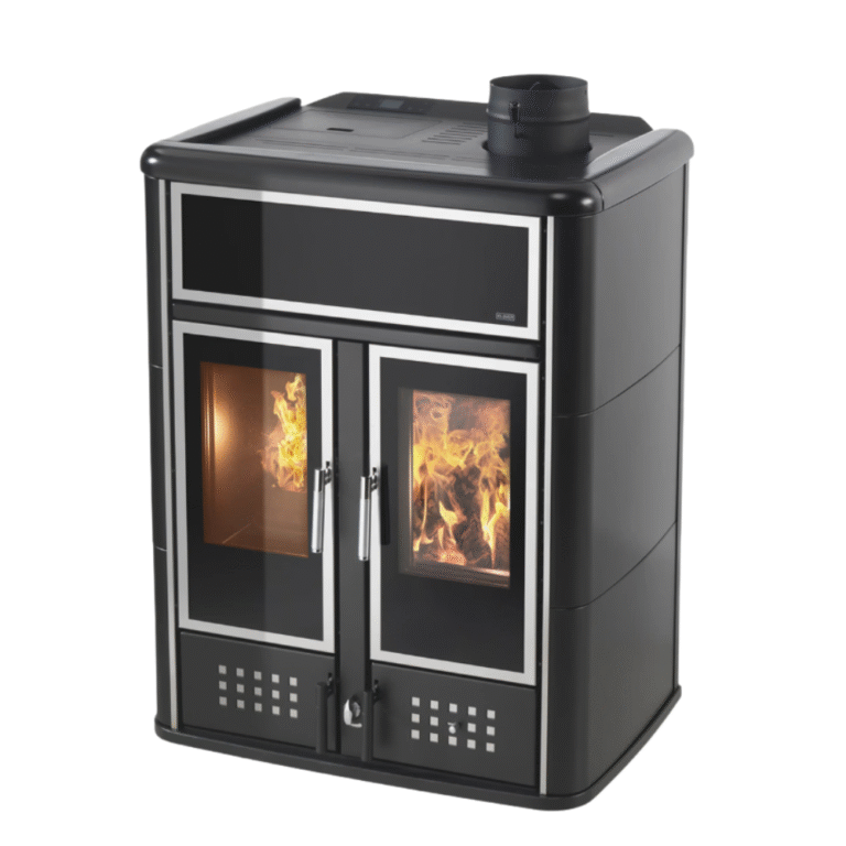 Termostufa ibrida legna-pellet KLOVER modello DUAL