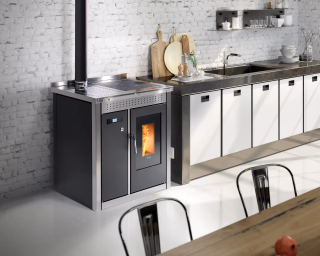 Termocucina a pellet KLOVER modello SMART 80 INOX 25,6 kW - immagine 4