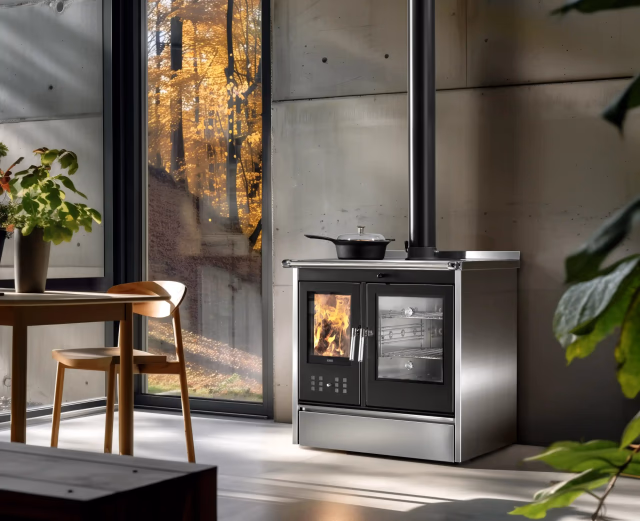 Cucina a legna KLOVER modello STAR 90 INOX 13,5 kW - immagine 8