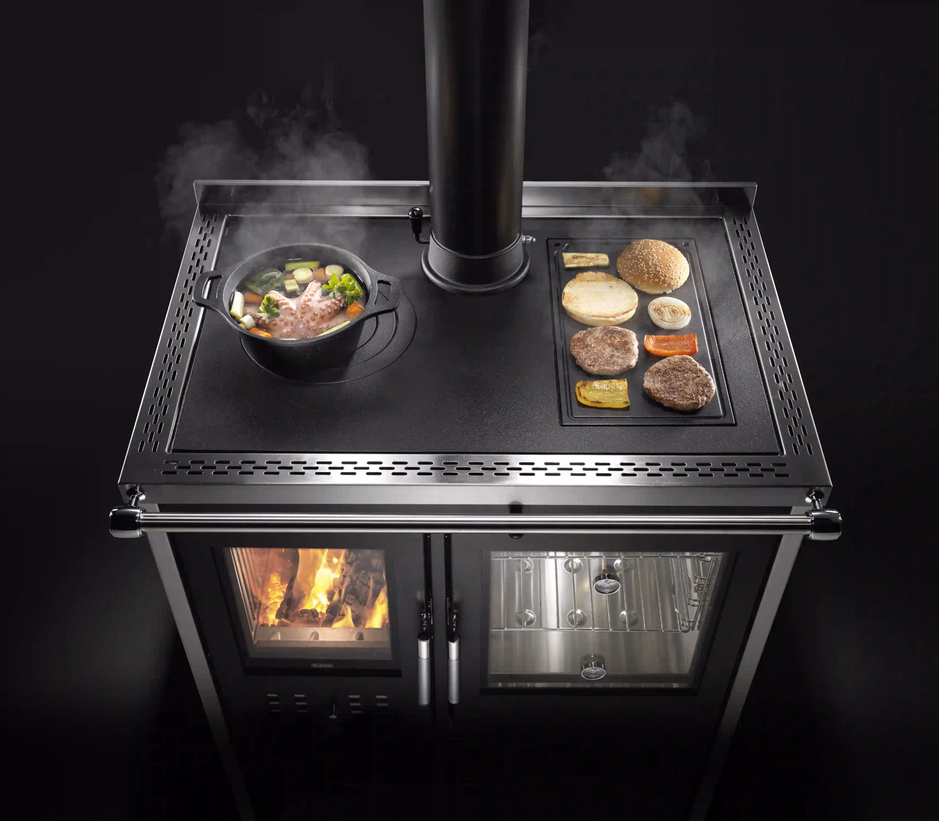 Cucina a legna KLOVER modello STAR 90 INOX 13,5 kW - immagine 7