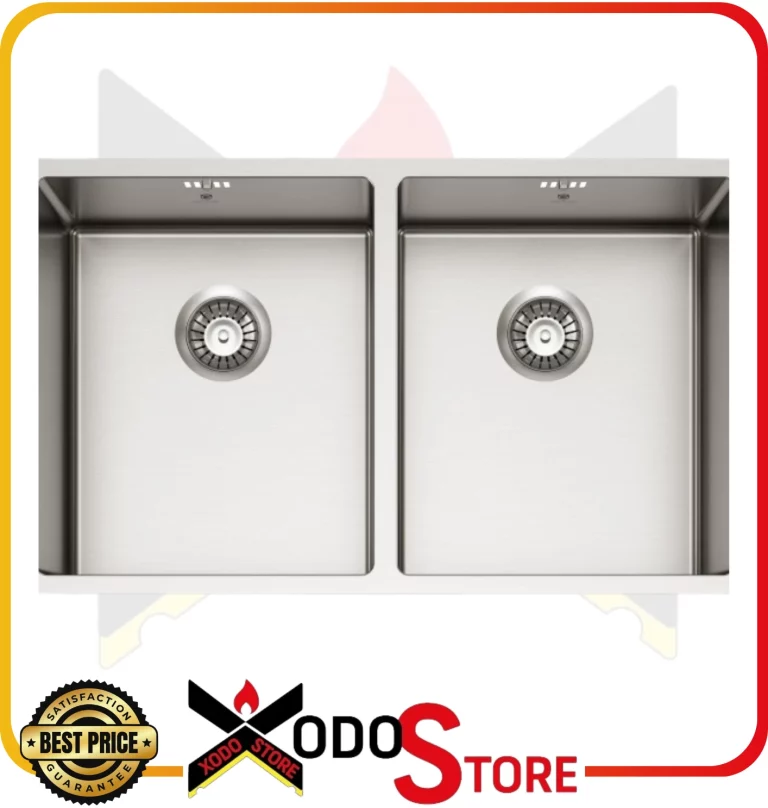 Lavello GUGLIELMI VI81720 in acciaio inox 304 a due vasche con troppopieno
