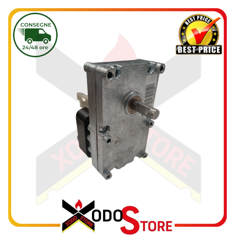 MOTORIDUTTORE MERKLE PER STUFA A PELLET S10997, MK GF64221, ALBERO 9,52 mm, 1,1 RPM, SENSO ORARIO
