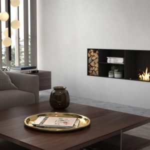 Caminetto Bioetanolo MAISON FIRE modello 120 INCASSO FUOCO ASIMMETRICO