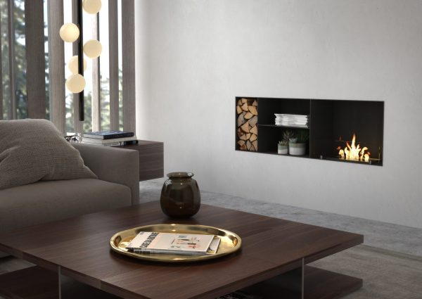 Caminetto Bioetanolo MAISON FIRE modello 120 INCASSO FUOCO ASIMMETRICO