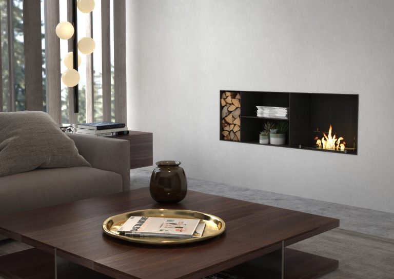 Caminetto Bioetanolo MAISON FIRE modello 120 INCASSO FUOCO ASIMMETRICO