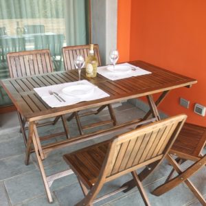 Set tavolo 4 sedie in legno LOSA modello RODI 135x75x74 cm