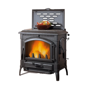 Stufa a legna NORDICA modello ISOTTA CON CERCHI 12 kW SALA MOSTRA