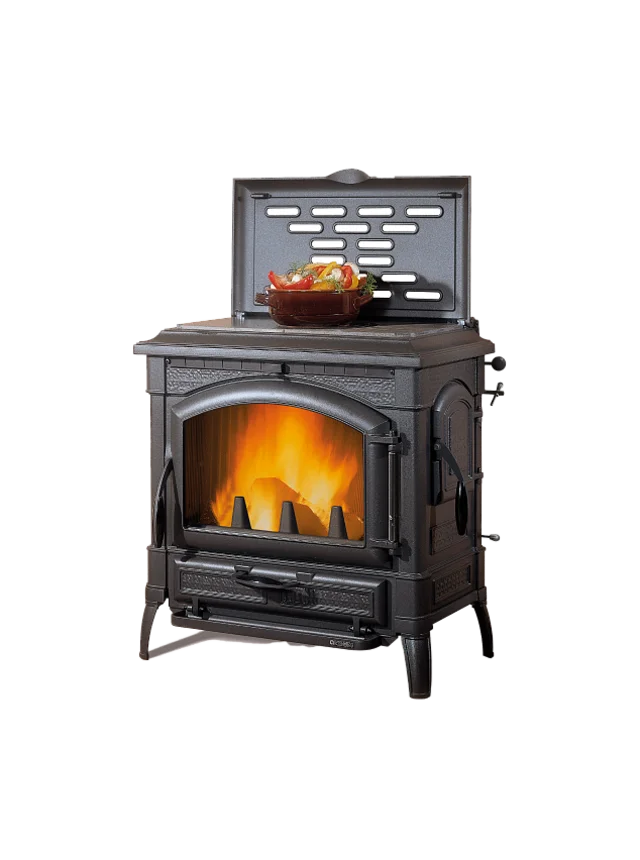 Stufa a legna NORDICA modello ISOTTA CON CERCHI 12 kW SALA MOSTRA
