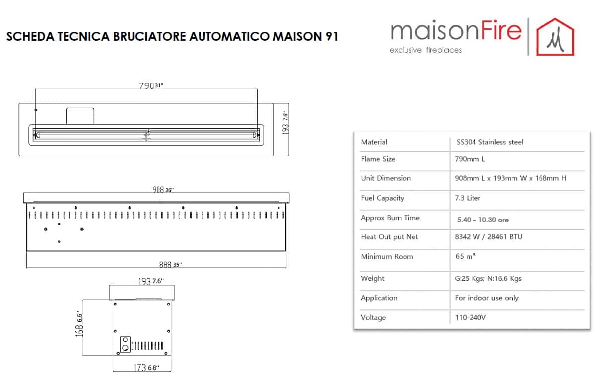 Bioethanol fireplace MAISON FIRE model 120 RECESSED FRONT - CORNER - THREE-SIDED (Copia) (Copia) (Copia) (Copia) (Copia) (Copia) (Copia) - Image 5