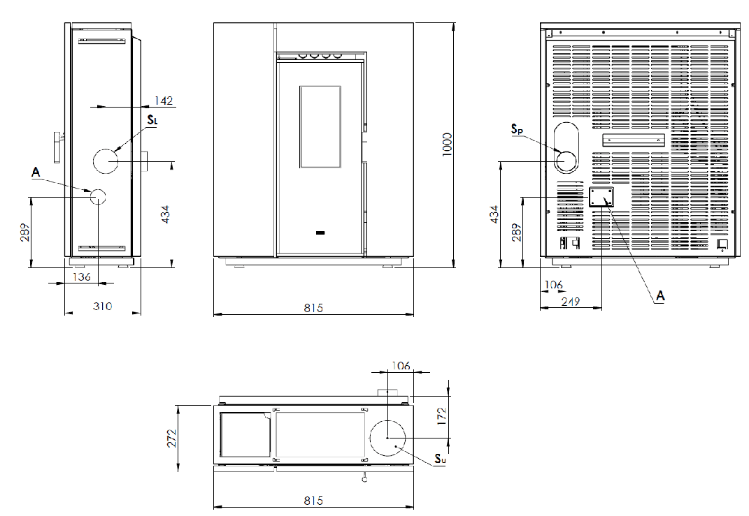 Stufa a pellet ventilata KLOVER modello KLIN 8.2 kW - immagine 7