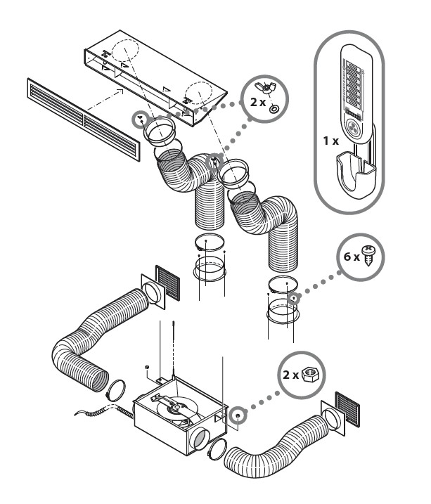 Kit Canalizzazione Aria Convenzione Forzata MONTEGRAPPA cod. 1530100200