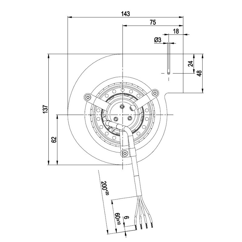 VENTILATORE CENTRIFUGO PER STUFA A PELLET CODICE D2E097-CH85-02 - RIF. INT. 6116 - immagine 7
