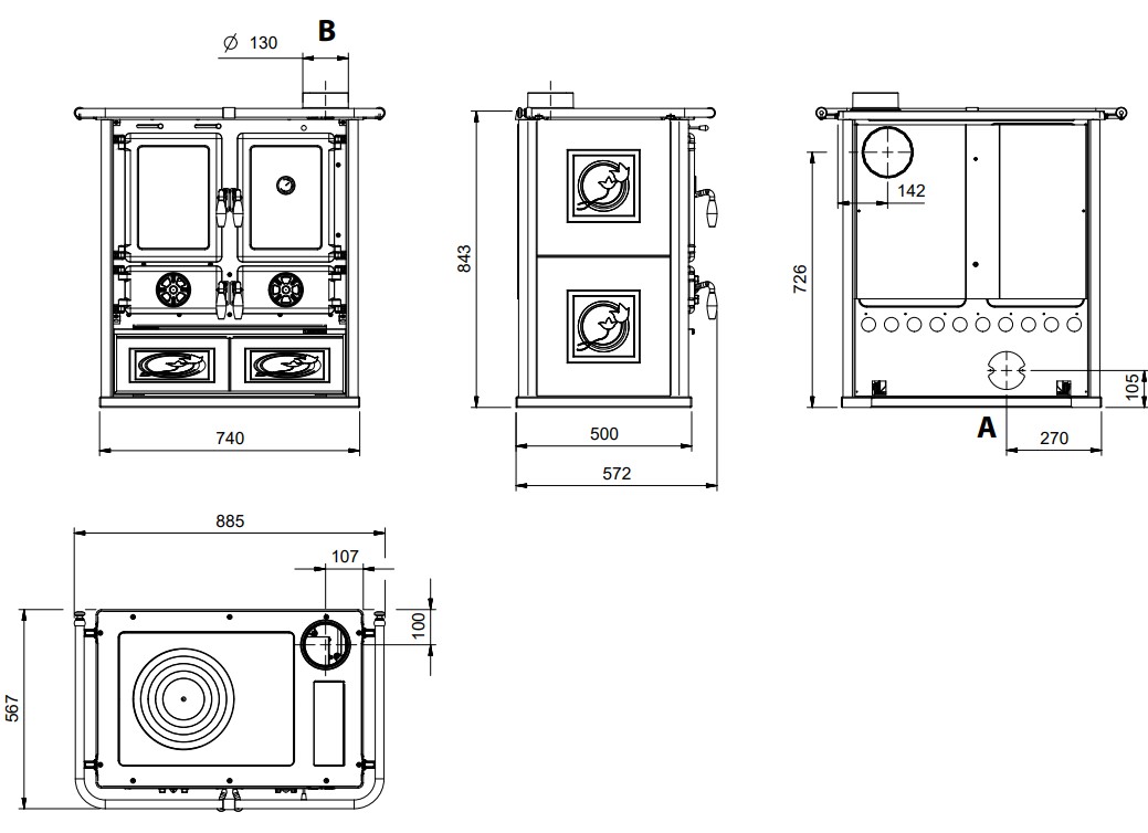 Cucina a legna NORDICA modello ROSETTA VST.16 Ceramica 7.9 kW - immagine 3
