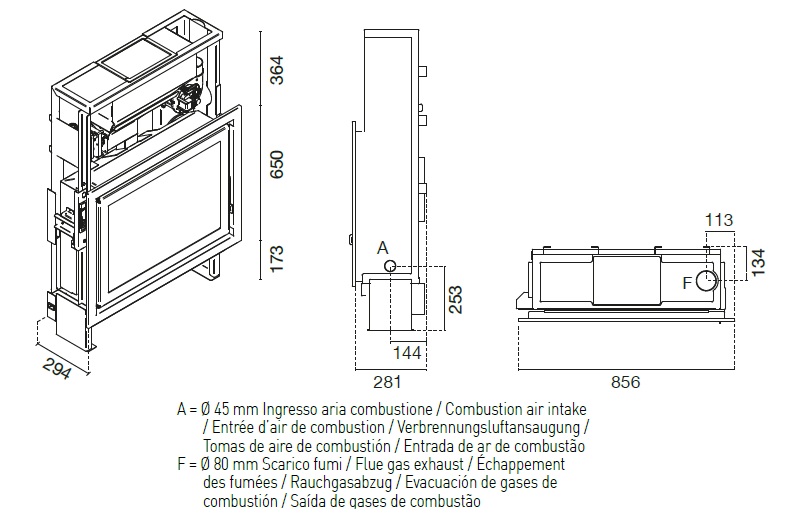 EVA CALOR pellet fireplace boiler insert model SATURNO 18 (Copia) (Copia) (Copia) (Copia) - Image 5