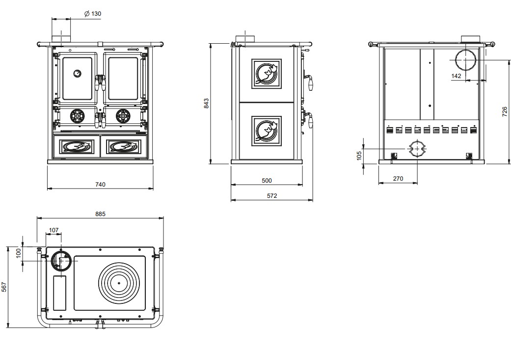 Cucina a legna NORDICA modello ROSETTA SX VST.16 7,9 kW - immagine 3