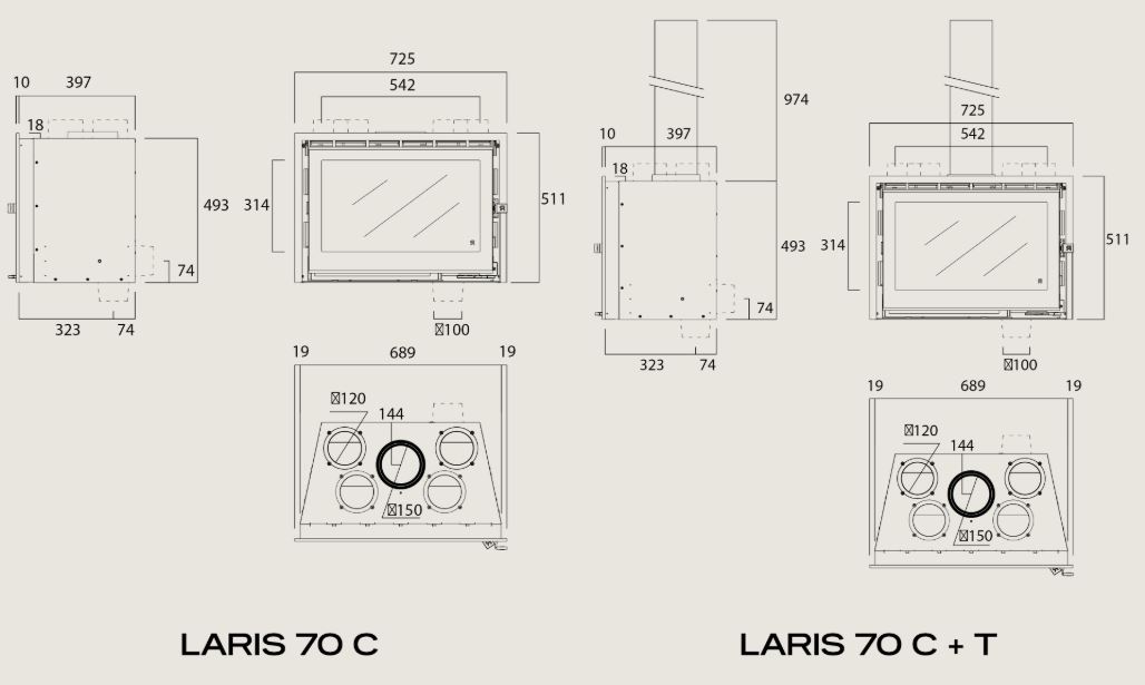 Inserto a legna ROCAL modello LARIS 70 C e LARIS 70 C +T - Image 4