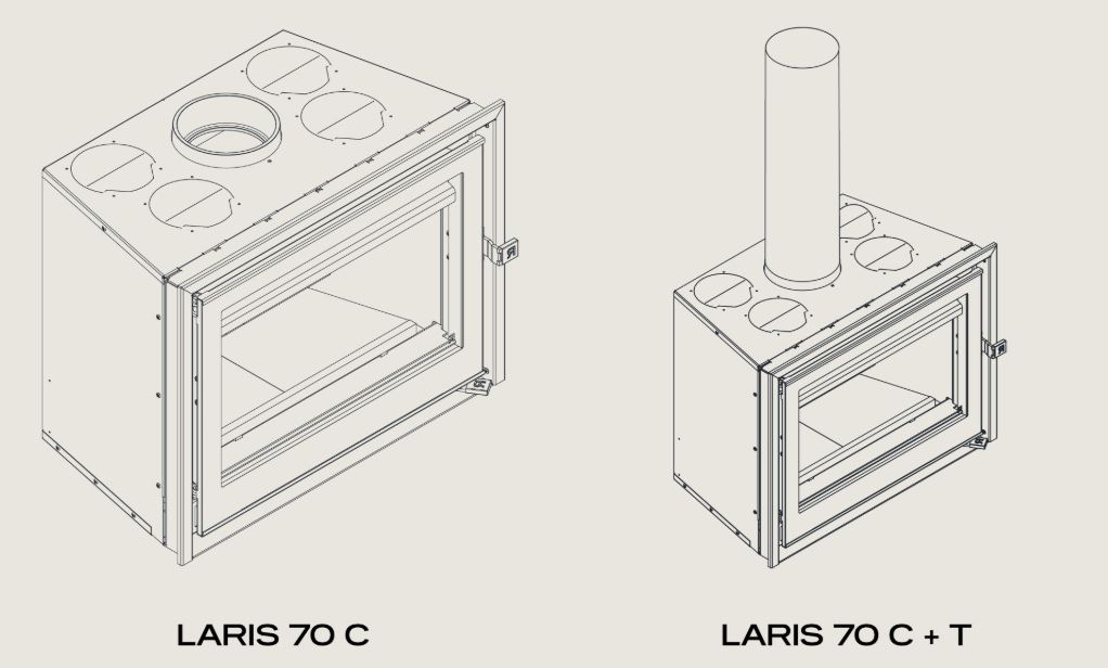 Inserto a legna ROCAL modello LARIS 70 C e LARIS 70 C +T - Image 3