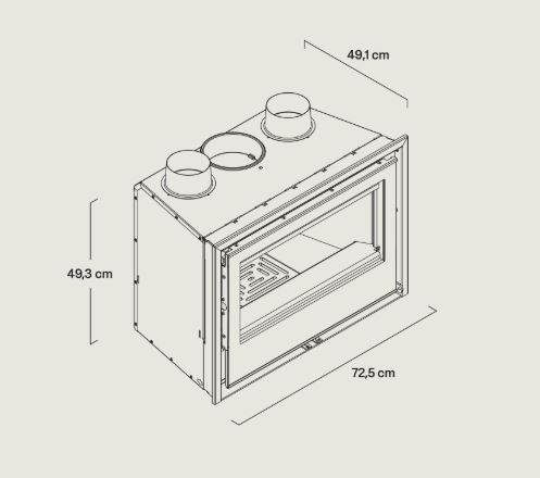 Inserto a legna ROCAL modello ARc 70 C , ARc 70 C+ PLUS 150 e ARc 70 C+ kit 5 ★ - Image 3
