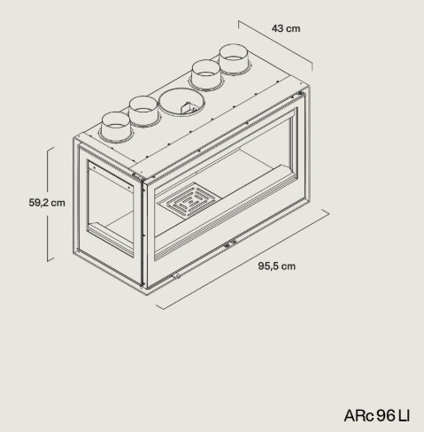 Inserto a legna ROCAL modello ARc 96 LD e ARc 96 LI - immagine 5
