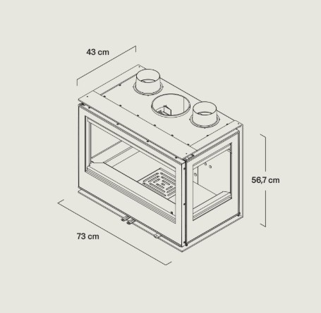 Inserto a legna ROCAL modello ARc 73 TC e ARc 73 TC + PLUS 180 - immagine 3