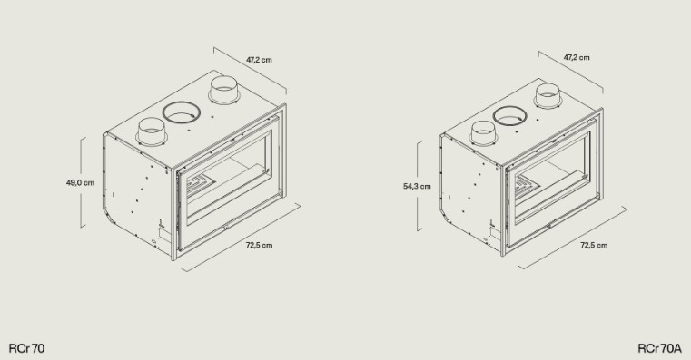 Inserto a legna ROCAL modello RCr 70 e RCr 70 A - Image 4