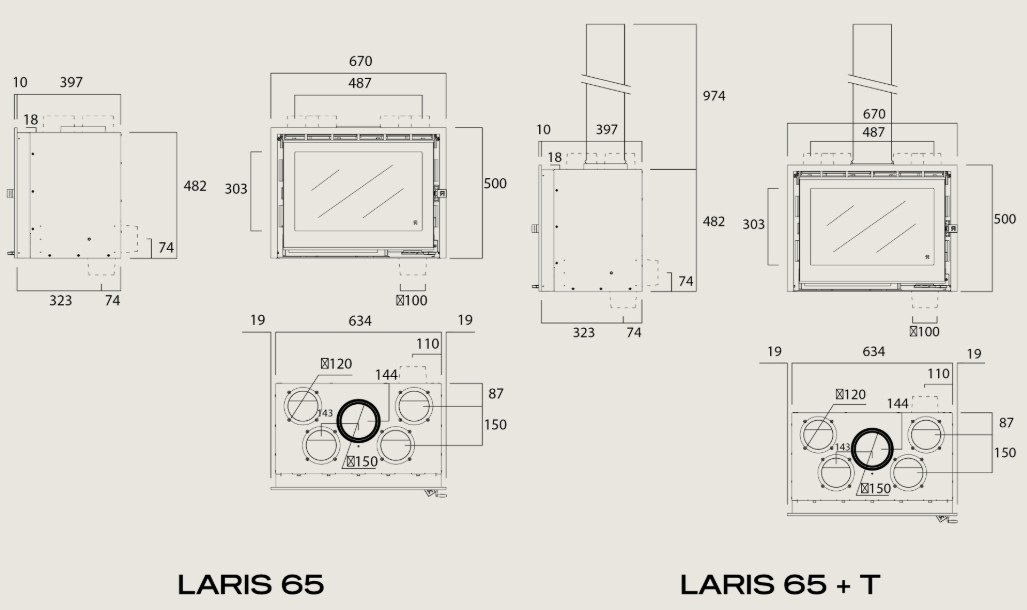 Inserto a legna ROCAL modello LARIS 65 e LARIS 65+T - Image 4