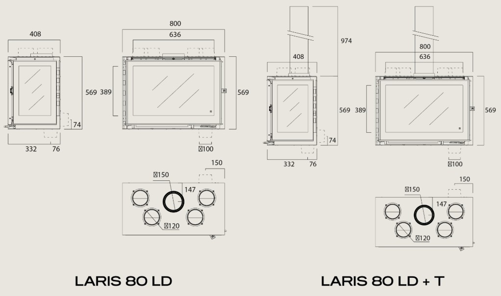 Inserto a legna ROCAL modello LARIS 80 LD e LARIS 80 LD+T - Image 4