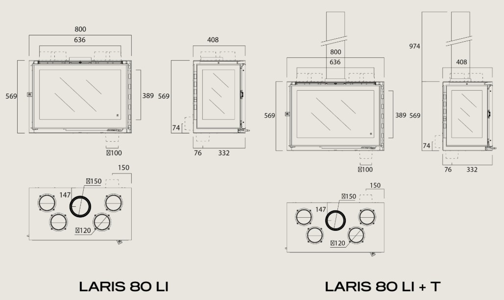 Inserto a legna ROCAL modello LARIS 80 LI e LARIS 80 LI+T - Image 4