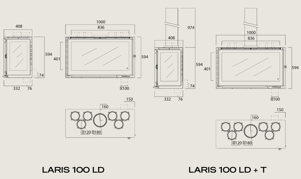 Inserto a legna ROCAL modello LARIS 100 LD e LARIS 100 LD+T - Image 4