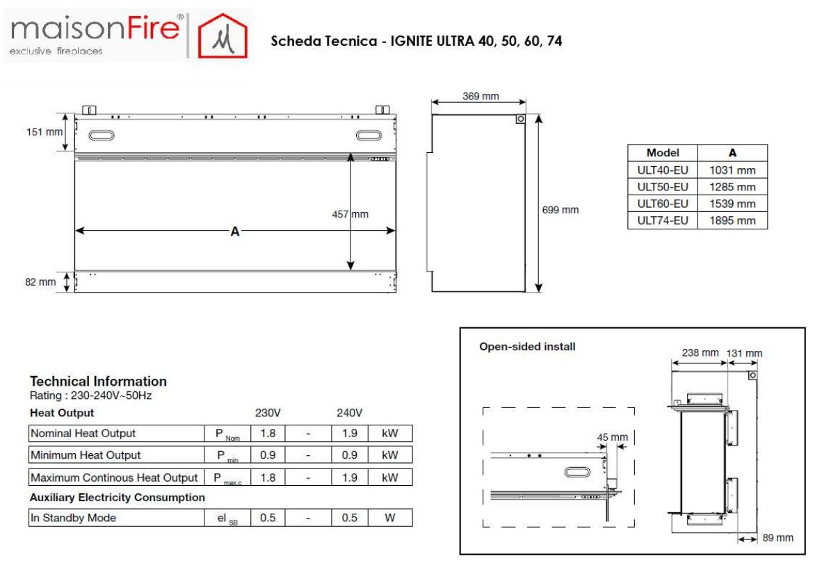 MAISON FIRE electric fireplace model IGNITE BOLD 50-60-74 (Copia) - Image 6