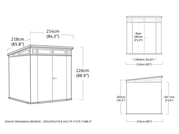 KETER PENT 7X7 - casetta da giardino - 214x218x226cm - K259088 - immagine 11
