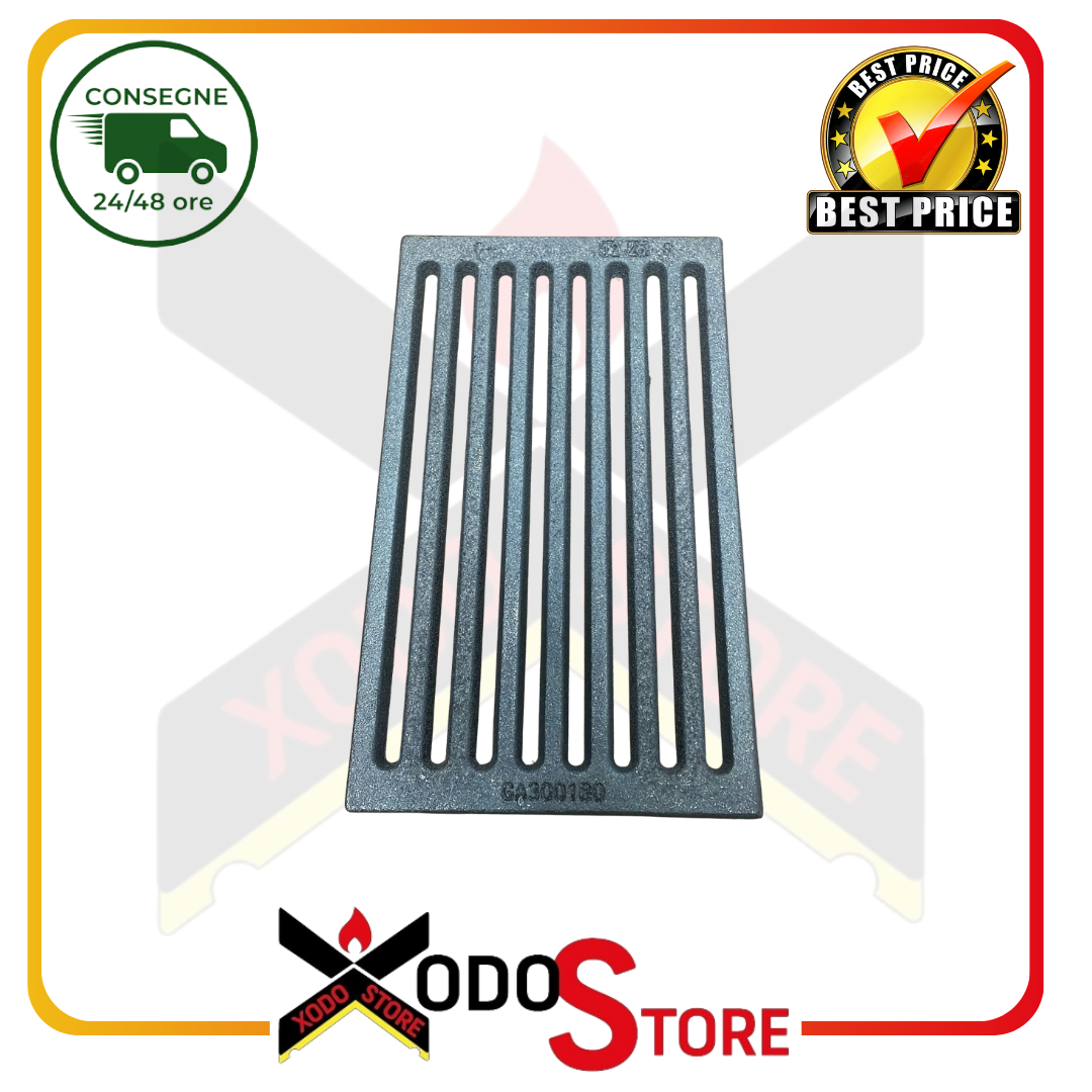 Griglia in ghisa caduta cenere per camini stufe a legna e focolari 30,0 x 18,0 cm GA300180