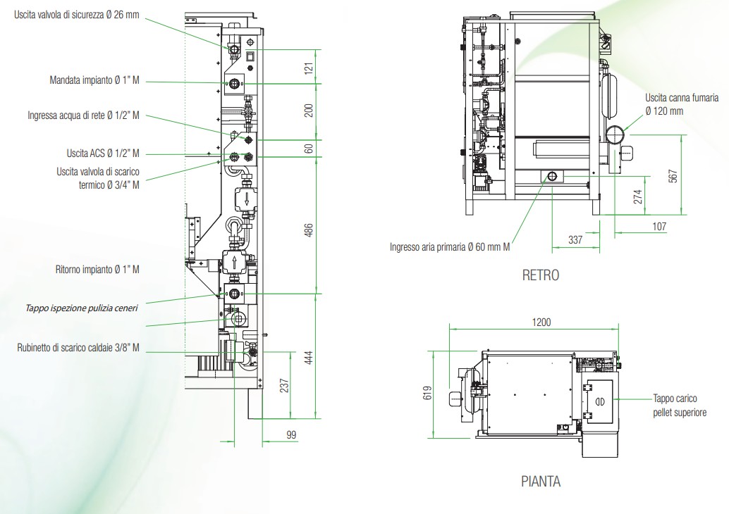 Termocamino policombustibile FAMAR modello KRONOS 5S - immagine 6