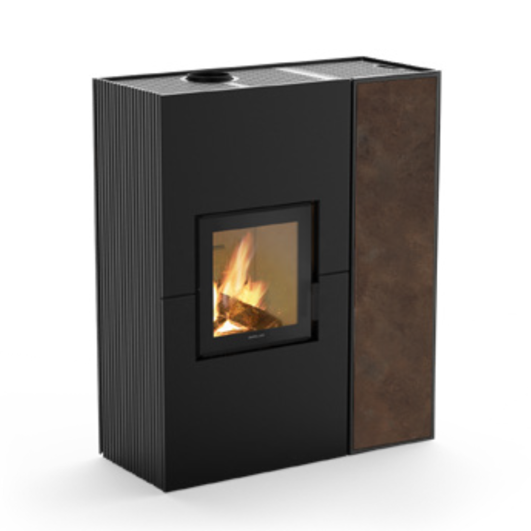 Stufa ibrida legna-pellet GIROLAMI modello TWIN SLIM MATERIA 9 - 12