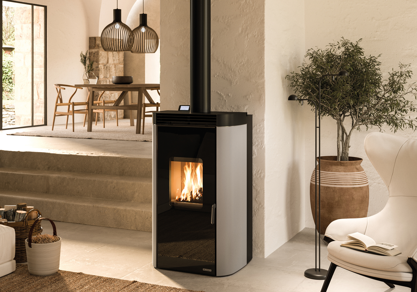 Stufa ibrida legna-pellet PALAZZETTI modello MULTIFIRE ARCHIE