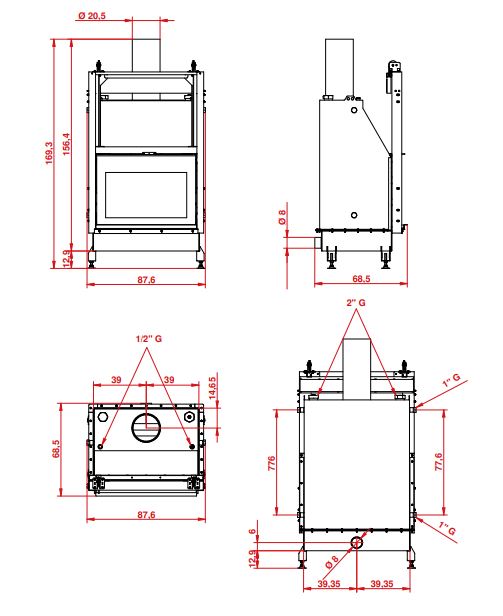 Termocamino PALAZZETTI modello TERMOPALEX NBX 80F - NBX 80F FAST - immagine 3