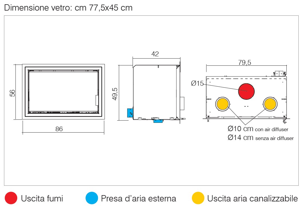 Inserto a legna 4 stelle EDILKAMIN modello FIREPOCKET 80 - immagine 6