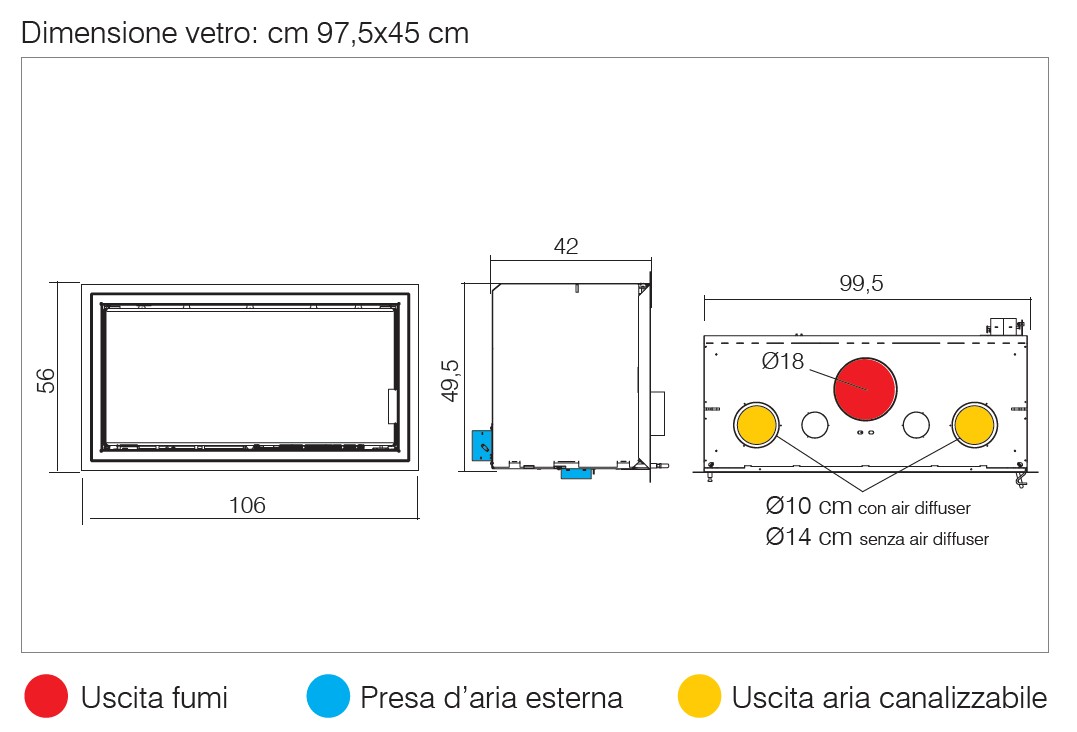 Inserto a legna 5 stelle EDILKAMIN modello FIREPOCKET 100 EVO - immagine 4