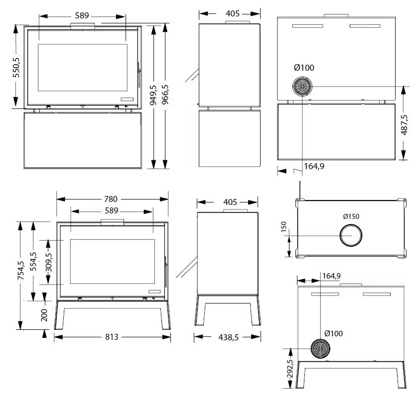 Inserto camino a legna 11 kW UNGARO modello INUX 80 FREE - immagine 5