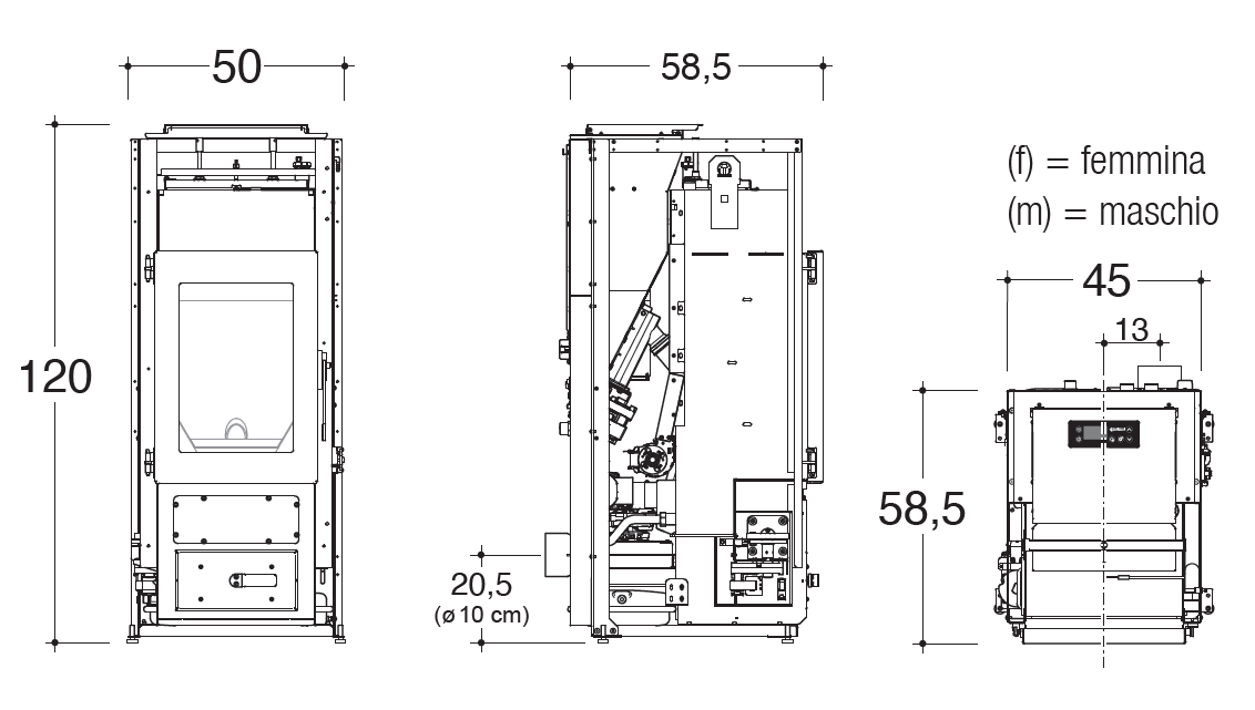 Termostufa a pellet MONTEGRAPPA modello MW 20 - 28 Wi-Fi AUP EP BOLLA - immagine 4