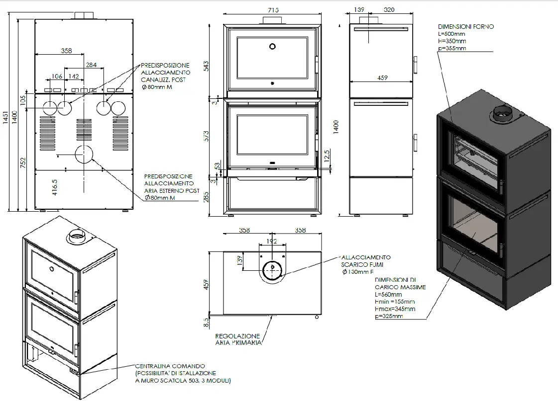 KLOVER wood-burning stove with oven model KUOKI - Image 8